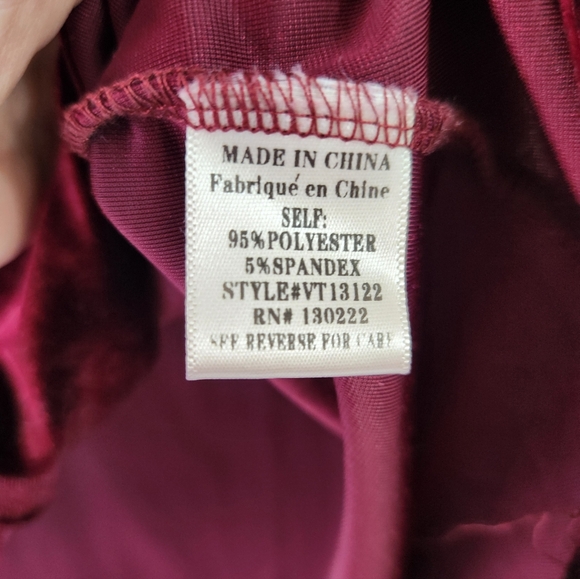 Velvet Maroon Knot Front Top - Picture 5 of 5